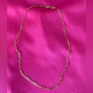 Oversized gold paperclip necklace